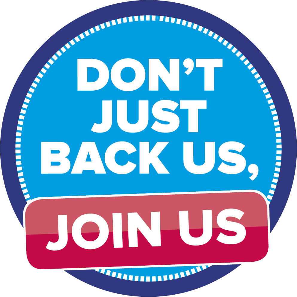 Don't just back us, join us logo