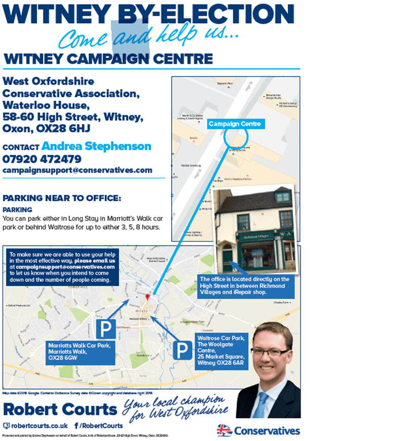 Can you help our campaign in Witney?