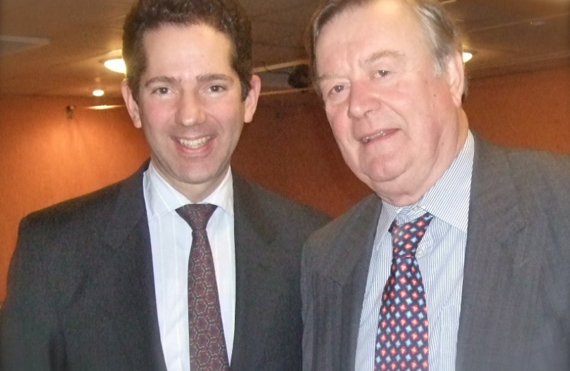The Rt Hon Ken Clarke MP and Jonathan Djanogly MP at St Neots Conservative Club