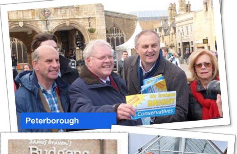 Sir Graham Bright on the campaign trail in Cambridge, Peterborough, Soham and Or